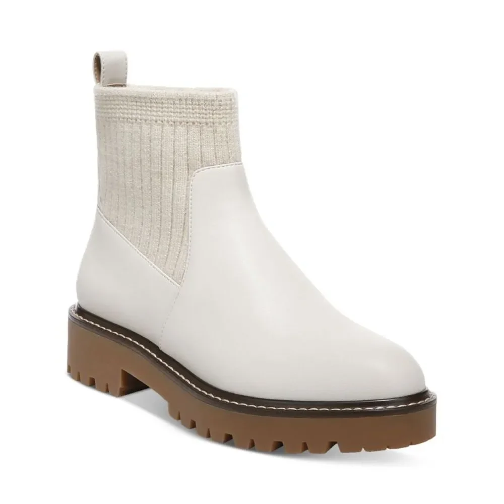 GIANI BERNINI Womens Cream Beige Back Maxxine Toe Block Heel Booties 10 M